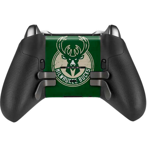 NBA Milwaukee Bucks Green Distressed Xbox Elite Wireless Controller Series 2 Skin