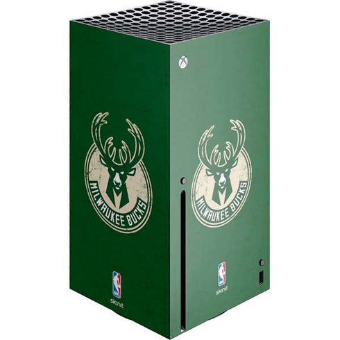 NBA Milwaukee Bucks Green Distressed Xbox Series X Skins