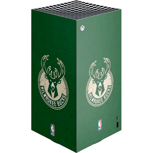 NBA Milwaukee Bucks Green Distressed XBox Series X Digital Edition Console Skin