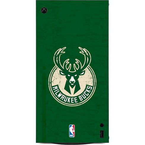 NBA Milwaukee Bucks Green Distressed XBox Series X Digital Edition Console Skin