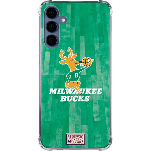 NBA Milwaukee Bucks Hardwood Classics Galaxy A55 5G Clear Case