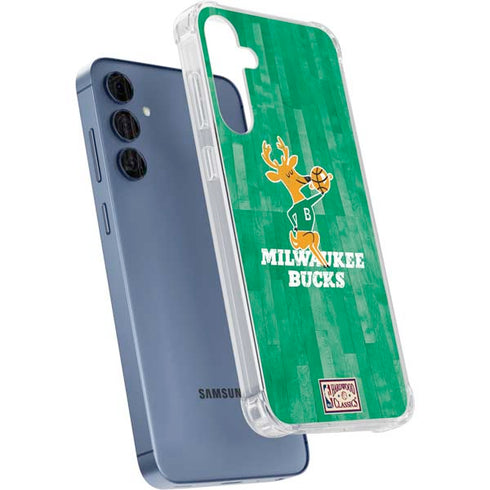NBA Milwaukee Bucks Hardwood Classics Galaxy A55 5G Clear Case