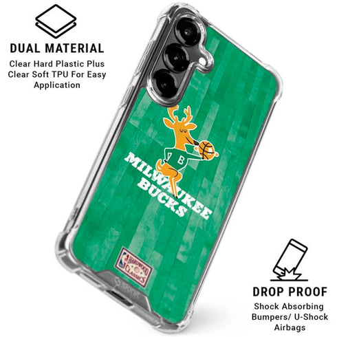 NBA Milwaukee Bucks Hardwood Classics Galaxy S26 Plus Clear Case