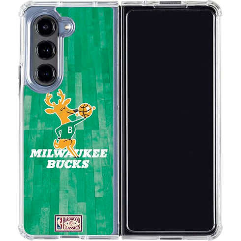 NBA Milwaukee Bucks Hardwood Classics Galaxy Z Fold5 5G Clear Case