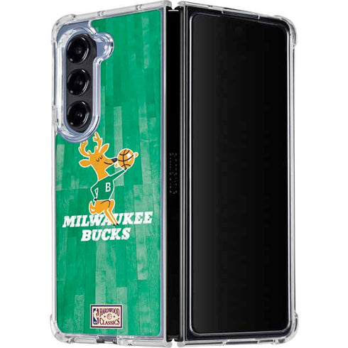 NBA Milwaukee Bucks Hardwood Classics Galaxy Z Fold5 5G Clear Case