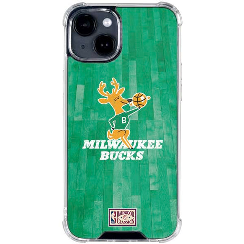 NBA Milwaukee Bucks Hardwood Classics iPhone 15 Clear Case