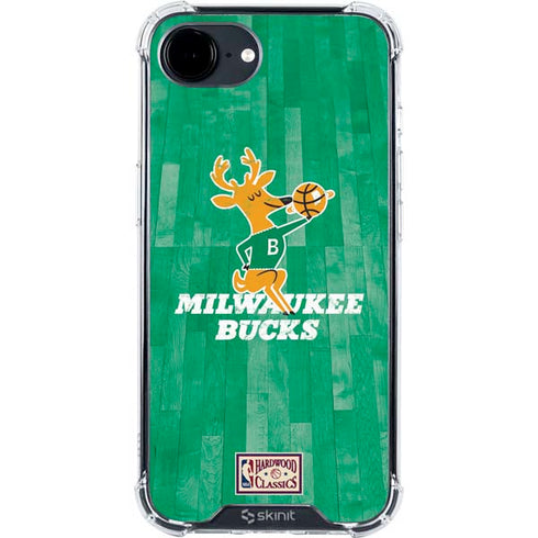 NBA Milwaukee Bucks Hardwood Classics iPhone 16e Clear Case