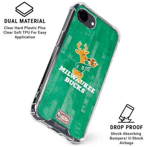 NBA Milwaukee Bucks Hardwood Classics iPhone 16e Clear Case