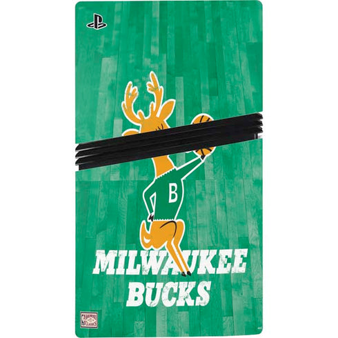 NBA Milwaukee Bucks Hardwood Classics PS5 Pro Console Skin