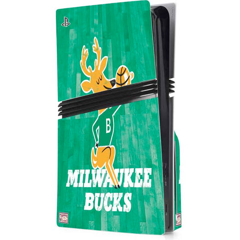 NBA Milwaukee Bucks Hardwood Classics PS5 Pro Disk Console Skin