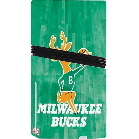 NBA Milwaukee Bucks Hardwood Classics PS5 Pro Disk Console Skin