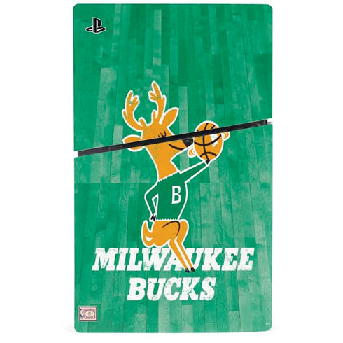 NBA Milwaukee Bucks Hardwood Classics PS5 Slim Digital Edition Console Skin