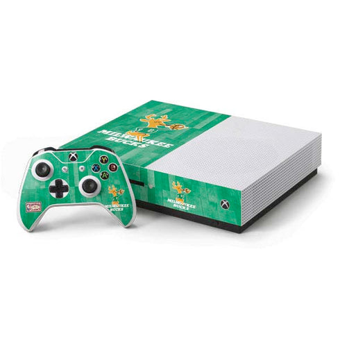 NBA Milwaukee Bucks Hardwood Classics Xbox One S Console and Controller Bundle Skin