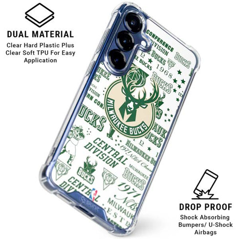 NBA Milwaukee Bucks Historic Blast New Galaxy S25 Plus Clear Case