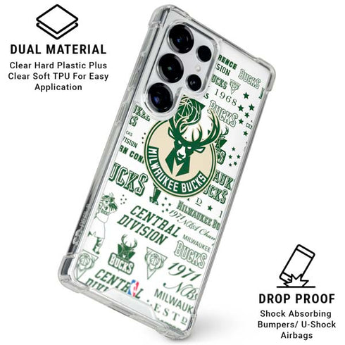 NBA Milwaukee Bucks Historic Blast New Galaxy S25 Ultra Clear Case