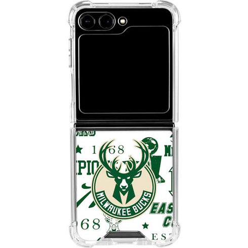 NBA Milwaukee Bucks Historic Blast New Galaxy Z Flip6 Clear Case