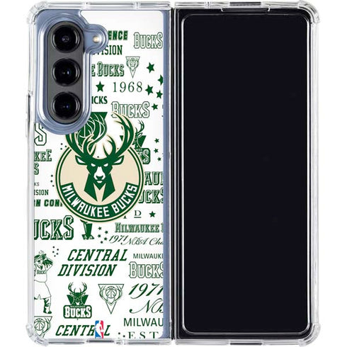 NBA Milwaukee Bucks Historic Blast New Galaxy Z Fold5 5G Clear Case