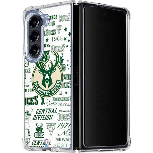 NBA Milwaukee Bucks Historic Blast New Galaxy Z Fold5 5G Clear Case