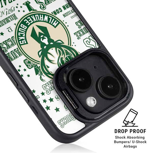 NBA Milwaukee Bucks Historic Blast New iPhone 14 Plus Kickstand Case