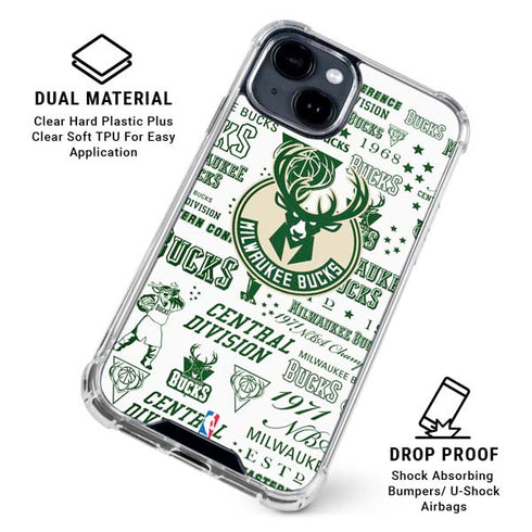 NBA Milwaukee Bucks Historic Blast New iPhone 15 Clear Case