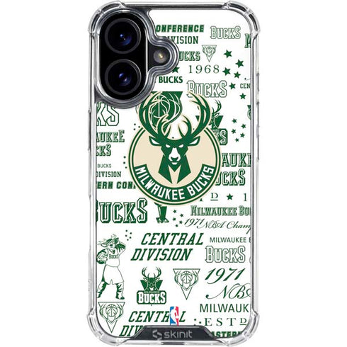 NBA Milwaukee Bucks Historic Blast New iPhone 16 Clear Case