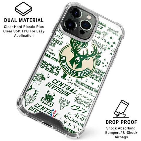 NBA Milwaukee Bucks Historic Blast New iPhone 16 Pro Clear Case