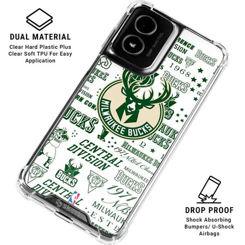 NBA Milwaukee Bucks Historic Blast New Moto G Power 5G (2024) Clear Case