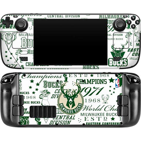 NBA Milwaukee Bucks Historic Blast New Steam Deck Handheld Gaming Computer OLED Skin