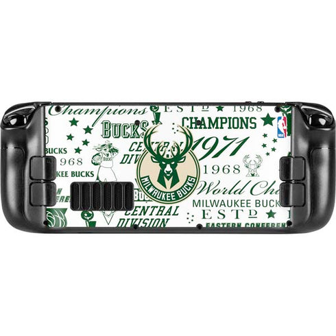 NBA Milwaukee Bucks Historic Blast New Steam Deck Handheld Gaming Computer OLED Skin