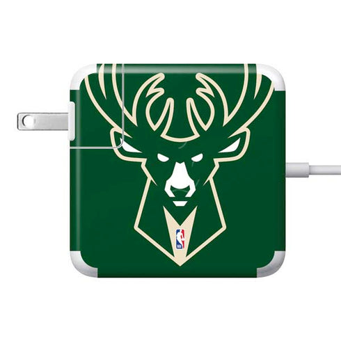 NBA Milwaukee Bucks Large Logo 85W Power Adapter (15 and 17 inch MacBook Pro Charger) Skin