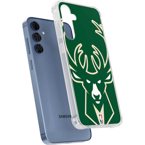 NBA Milwaukee Bucks Large Logo Galaxy A35 5G Clear Case