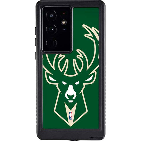 NBA Milwaukee Bucks Large Logo Galaxy S24 Ultra Waterproof Case