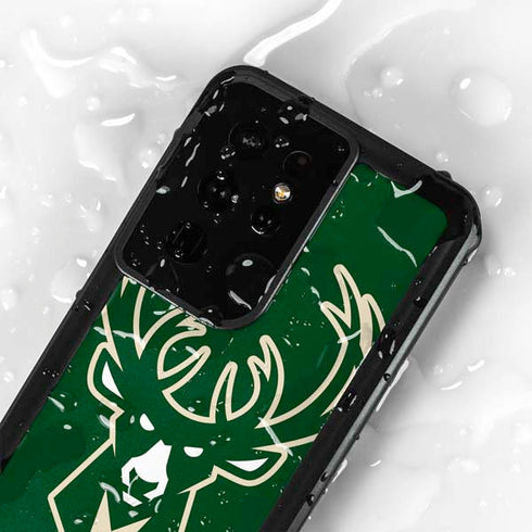 NBA Milwaukee Bucks Large Logo Galaxy S24 Ultra Waterproof Case