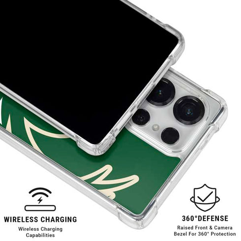 NBA Milwaukee Bucks Large Logo Galaxy S25 Ultra Clear Case