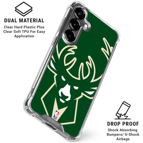 NBA Milwaukee Bucks Large Logo Galaxy S26 Plus Clear Case