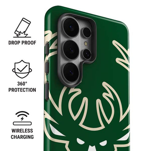 NBA Milwaukee Bucks Large Logo Galaxy S26 Ultra Impact Case