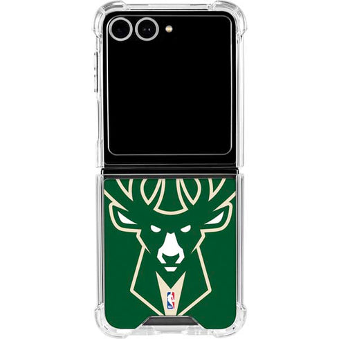 NBA Milwaukee Bucks Large Logo Galaxy Z Flip7 Clear Case