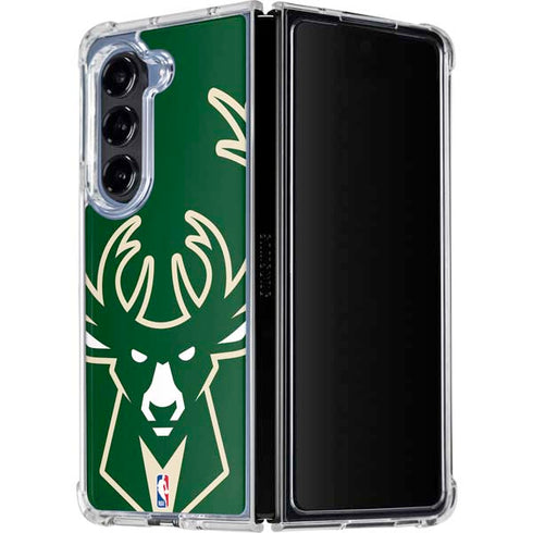 NBA Milwaukee Bucks Large Logo Galaxy Z Fold5 5G Clear Case