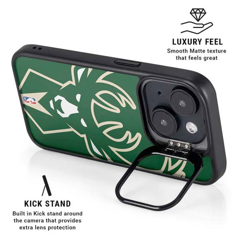 NBA Milwaukee Bucks Large Logo iPhone 14 Plus Kickstand Case
