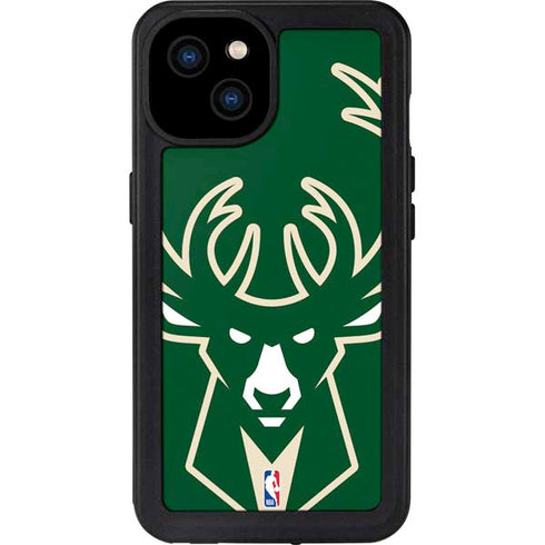 NBA Milwaukee Bucks Large Logo iPhone 15 Plus Waterproof Case