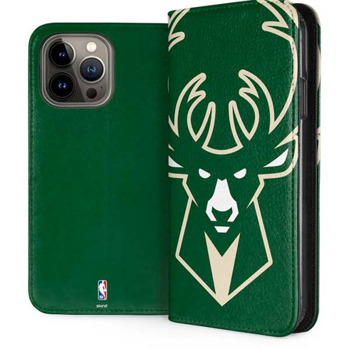 NBA Milwaukee Bucks Large Logo iPhone 15 Pro Max Folio Case