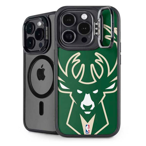 NBA Milwaukee Bucks Large Logo iPhone 15 Pro Max Kickstand Case