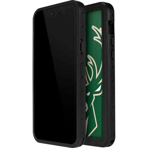 NBA Milwaukee Bucks Large Logo iPhone 15 Pro Waterproof Case