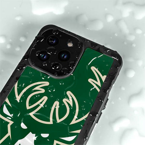 NBA Milwaukee Bucks Large Logo iPhone 15 Pro Waterproof Case
