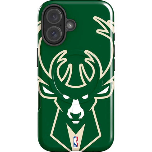 NBA Milwaukee Bucks Large Logo iPhone 16 Magsafe Impact Case