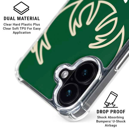 NBA Milwaukee Bucks Large Logo iPhone 16 Plus Clear Case