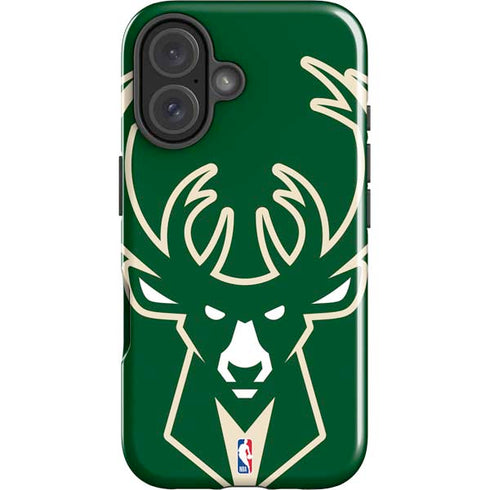 NBA Milwaukee Bucks Large Logo iPhone 16 Plus Impact Case