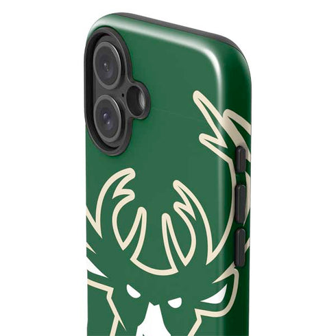 NBA Milwaukee Bucks Large Logo iPhone 16 Plus Impact Case