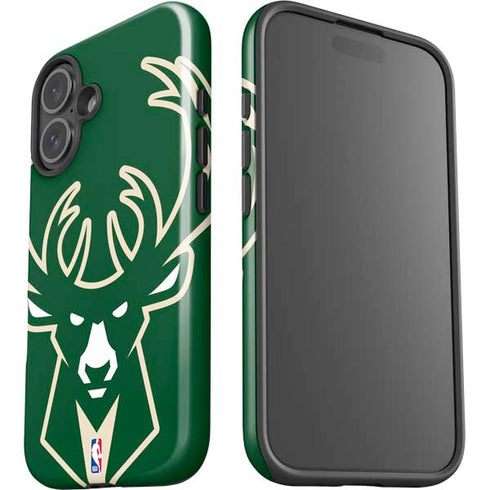 NBA Milwaukee Bucks Large Logo iPhone 16 Plus Impact Case