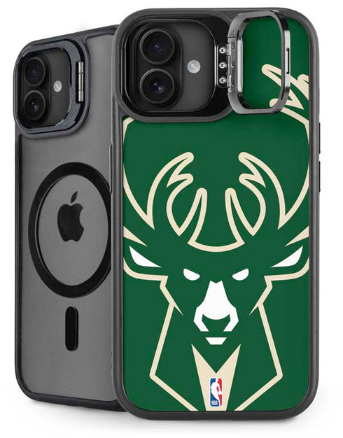 NBA Milwaukee Bucks Large Logo iPhone 16 Plus Kickstand Case